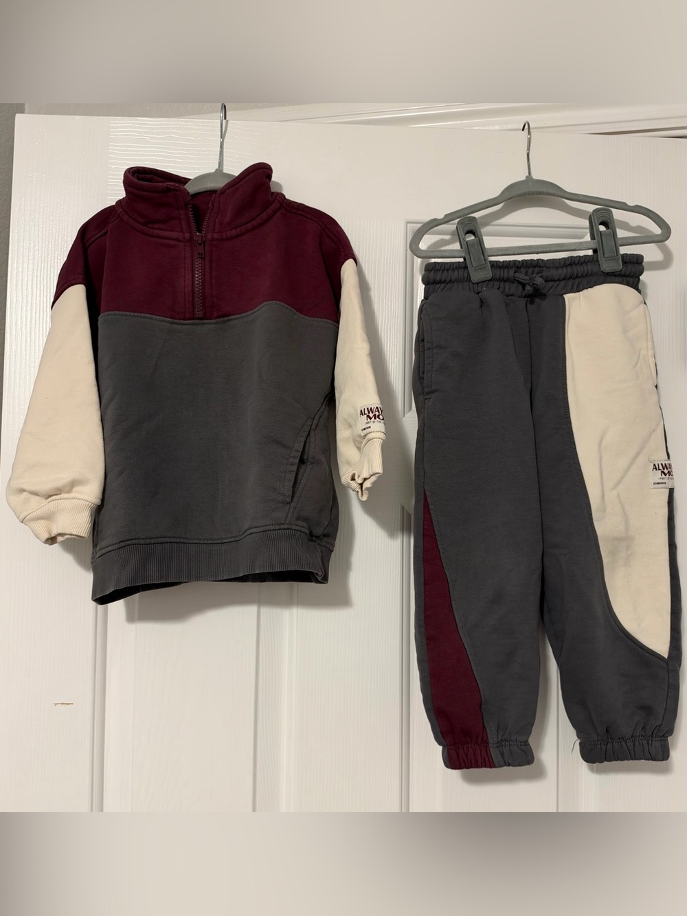 Zara Kids Toddler Colorblock Zip Sweatshirt Sweatpants Jogger Set 4 years